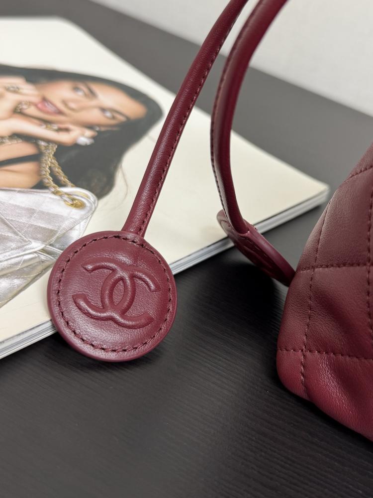 Chanel Quilted Leather Drawstring Pouch