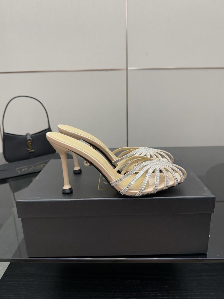 Alevì Milano Crystal-Embellished Mule Sandals (9cm) 35-39
