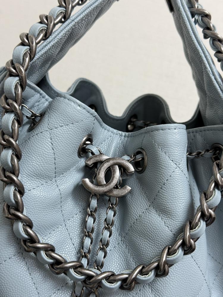 Chanel Quilted Drawstring Tote Bag