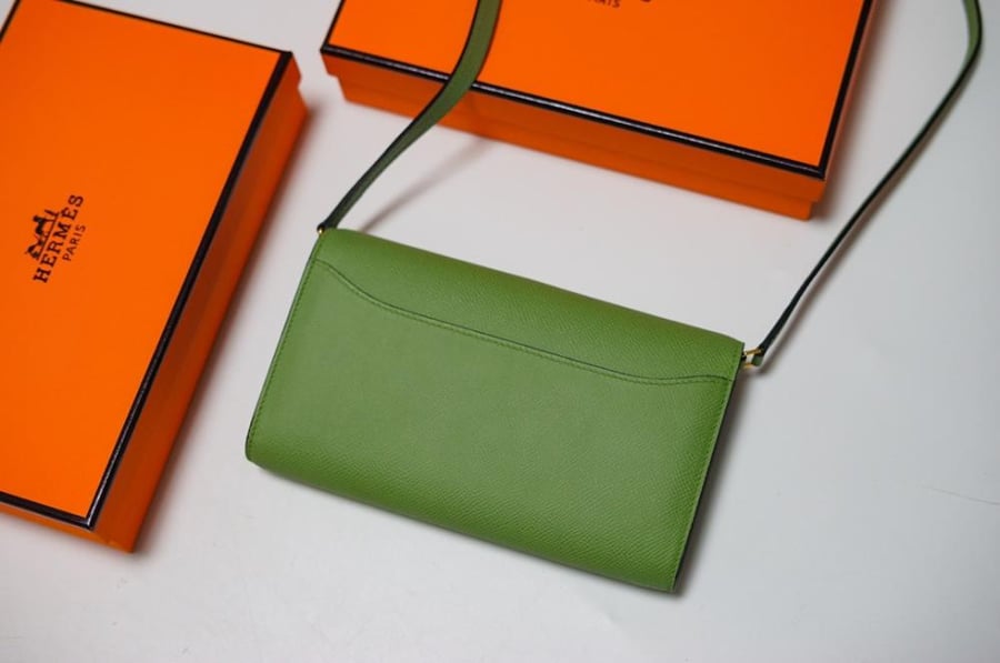 Hermes Constance To Go Wallet Bag 20cm - Olive Green / Gold Hardware