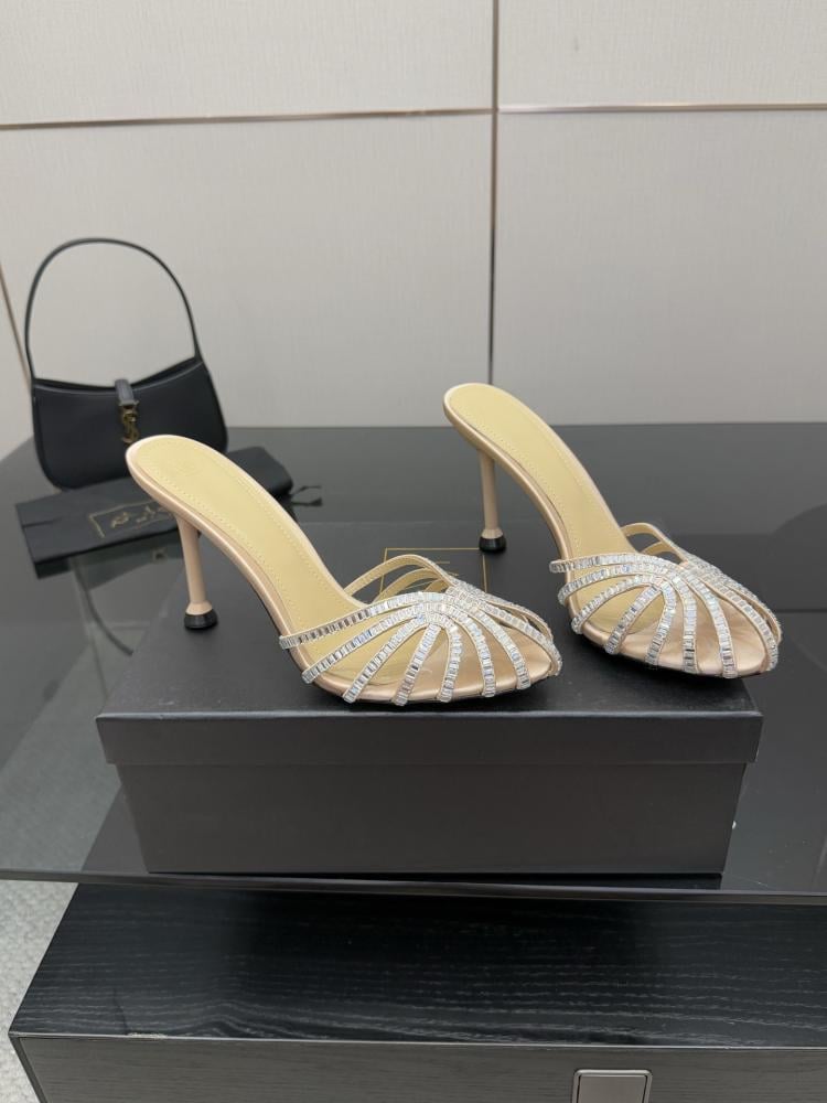 Alevì Milano Crystal-Embellished Mule Sandals (9cm) 35-39