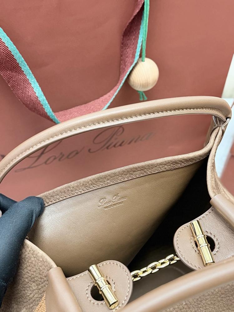 Loro Piana Large Bale Bag in Textured Leather