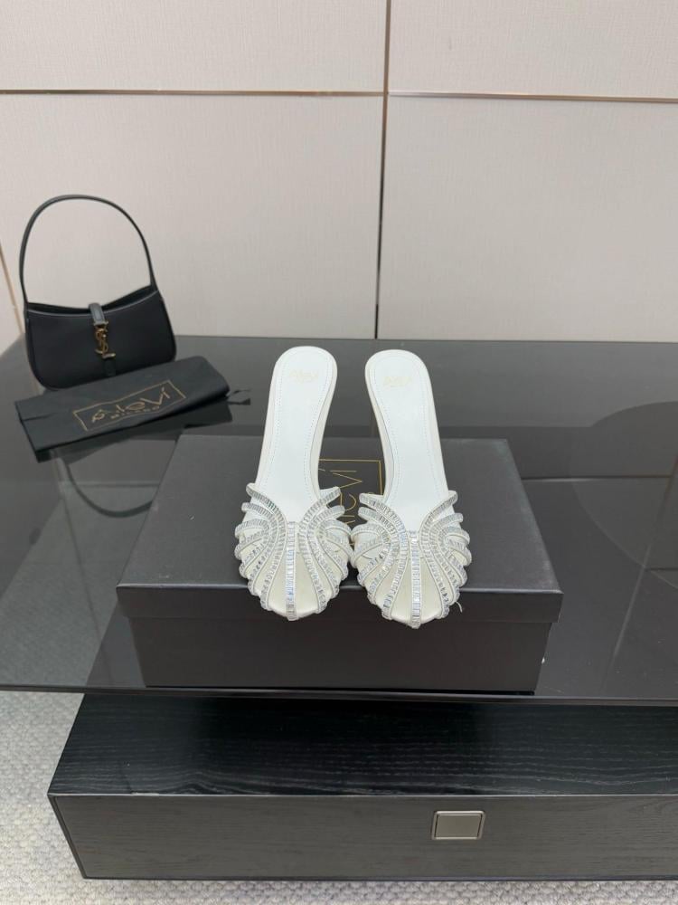 Alevì Milano Crystal-Embellished Mule Sandals (9cm) 35-39