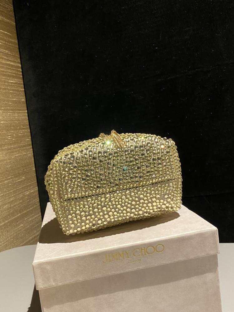 Jimmy Choo Bon Bon Satin & Crystal Embellished Bucket Bag Collection