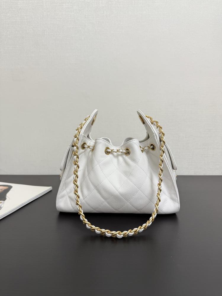 Chanel Quilted Drawstring Tote Bag