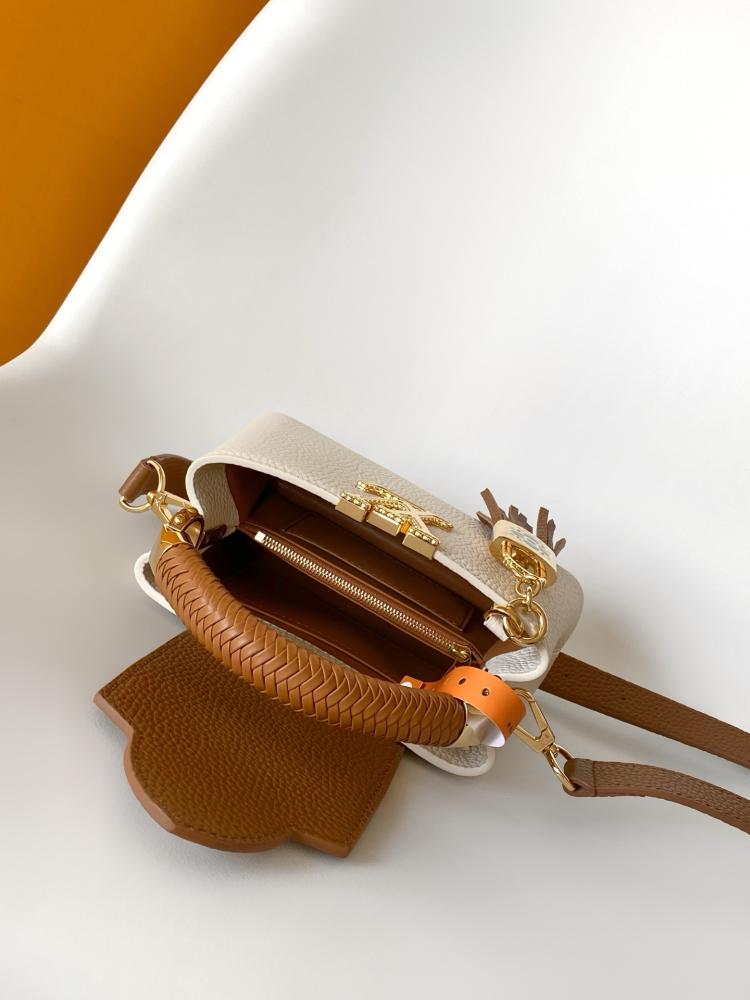 Louis Vuitton Capucines BB Braided Handle Leather Bag