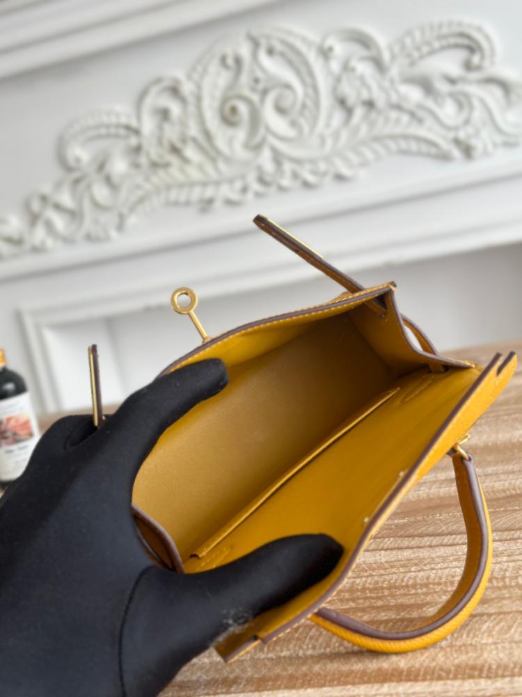 Hermes Mini Kelly II Bag 19cm - Mustard / Gold Hardware