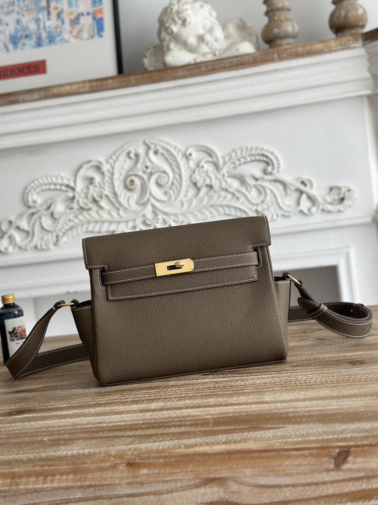 Hermes Kelly Messenger Bag 25cm - Etoupe / Gold Hardware