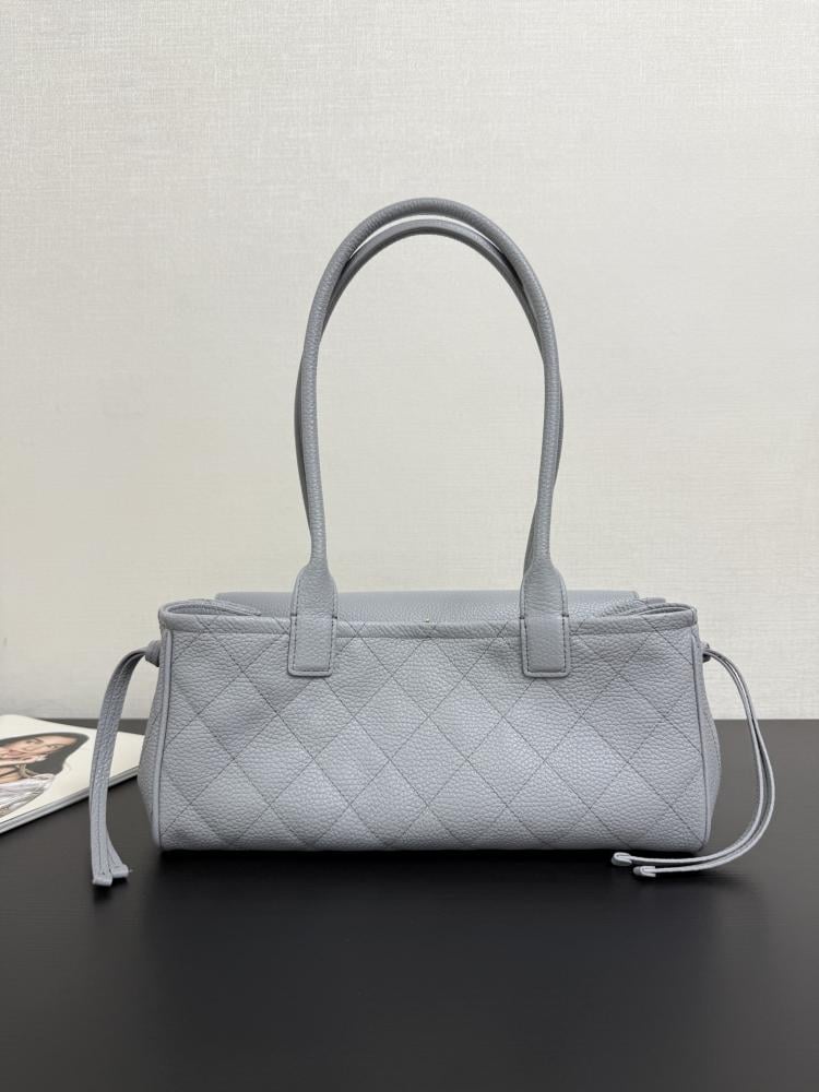 Chanel Quilted Grained Leather East-West Flap Bag