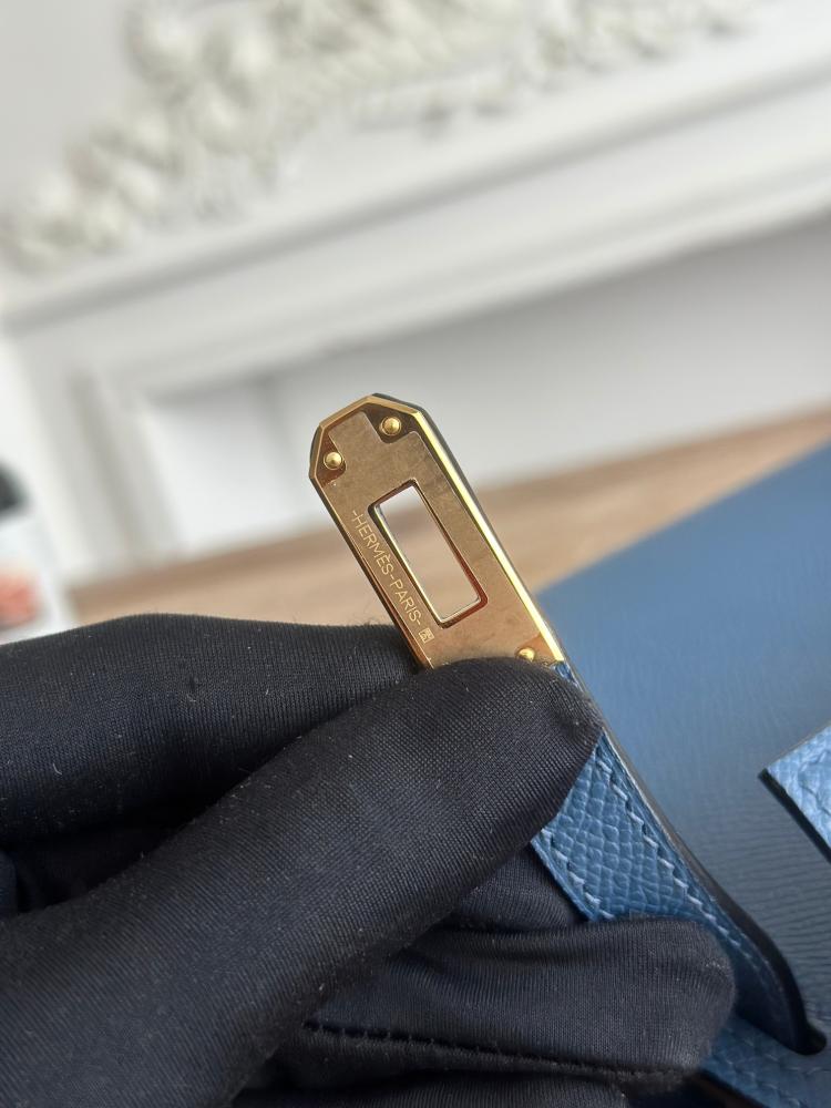 Hermes Mini Kelly II Bag 19cm - Ink Blue / Gold Hardware