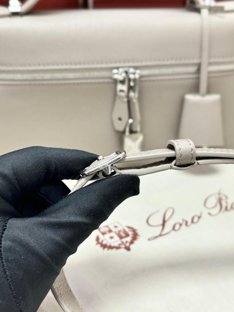 Loro Piana Smooth Leather Elongated Top Handle Bag