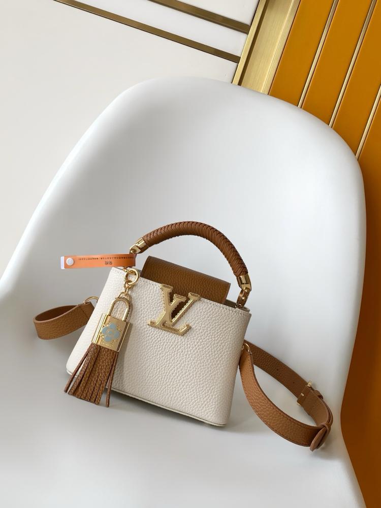 Louis Vuitton Capucines BB Braided Handle Leather Bag