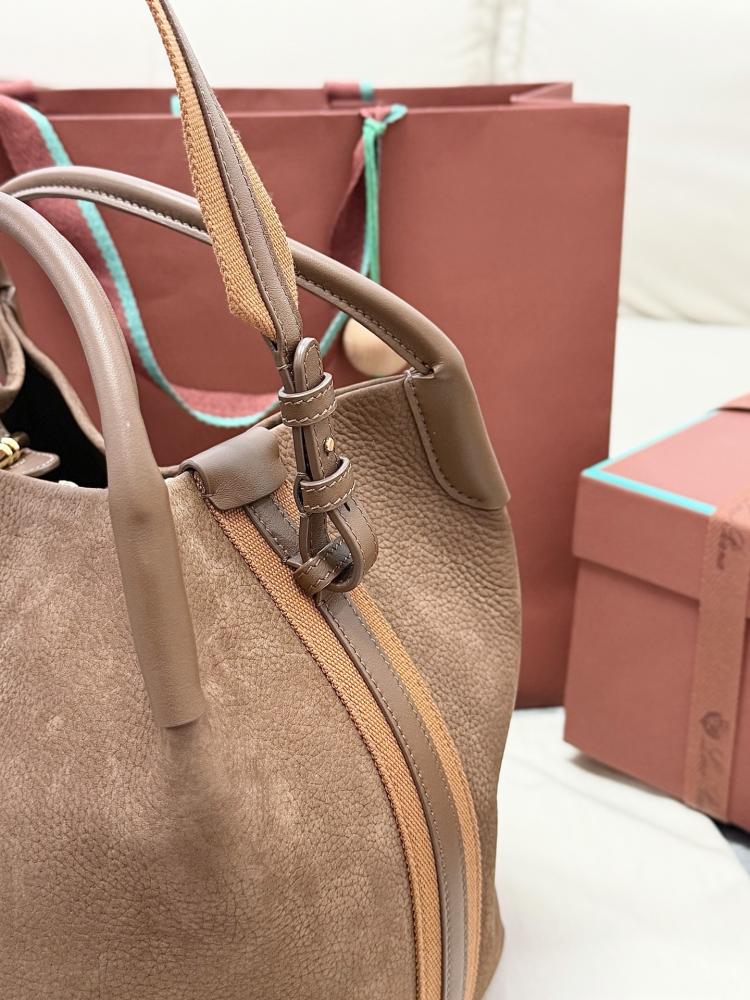 Loro Piana Large Bale Bag in Textured Leather