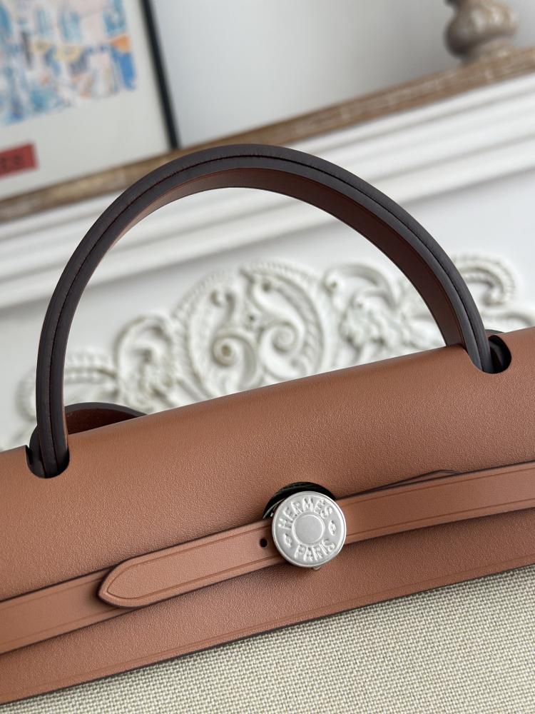 Hermes Herbag Zip Bag 31cm - Ecru & Tan