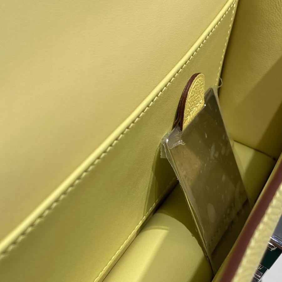Hermes Constance Elan Bag 24cm - Lemon Yellow / Silver Hardware