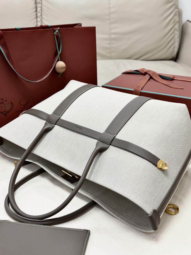 Loro Piana Large Grained Leather Tote Bag