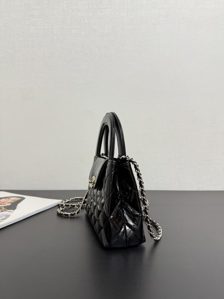 Chanel Mini Kelly Top Handle Quilted Patent Leather Bag