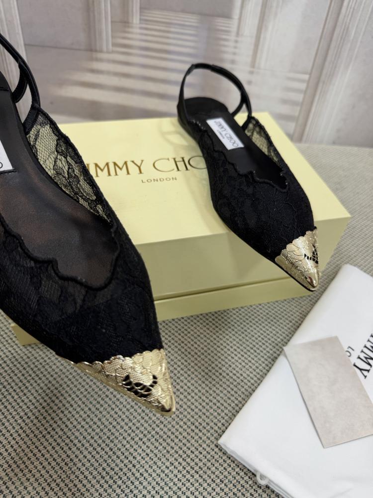 Jimmy Choo Embellished Pointed-Toe Flats 35-41