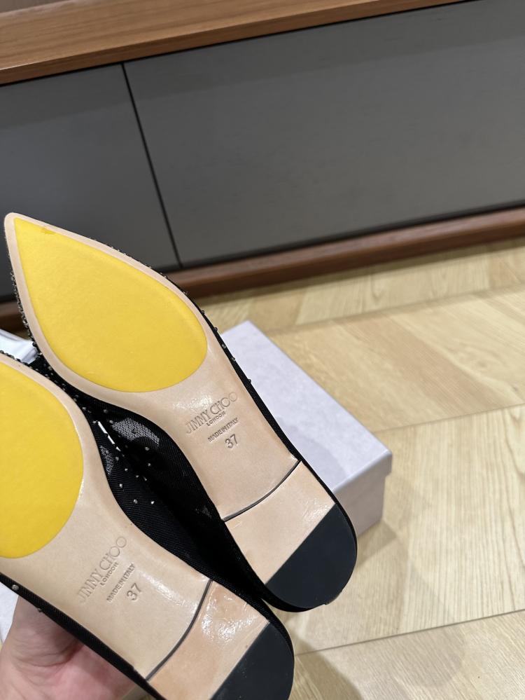 Jimmy Choo Embellished Pointed-Toe Flats 35-41