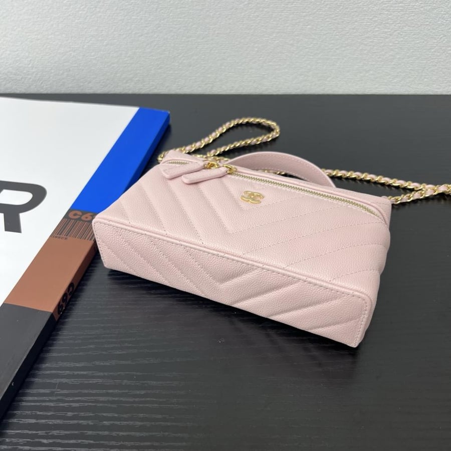 Chanel Quilted Grained Leather Vanity Case