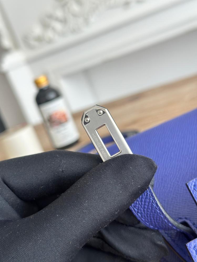 Hermes Mini Kelly II Bag 19cm - Royal Blue / Silver Hardware