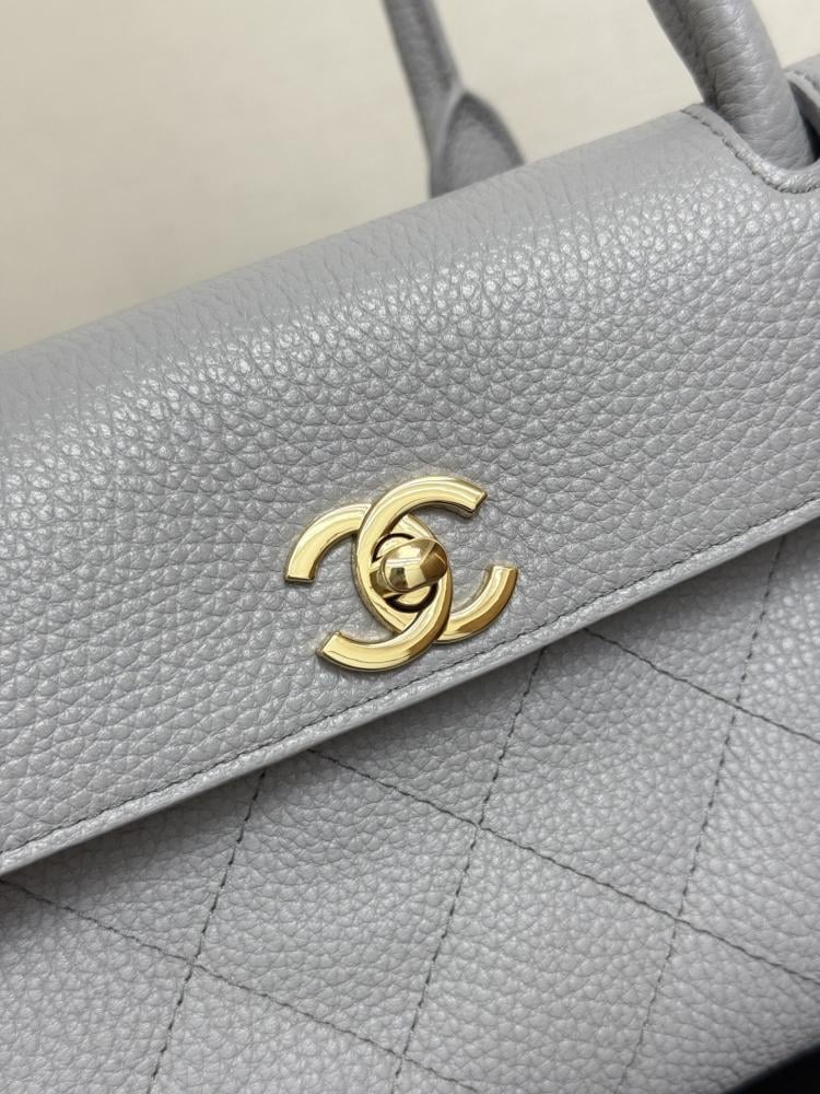 Chanel Quilted Grained Leather East-West Flap Bag