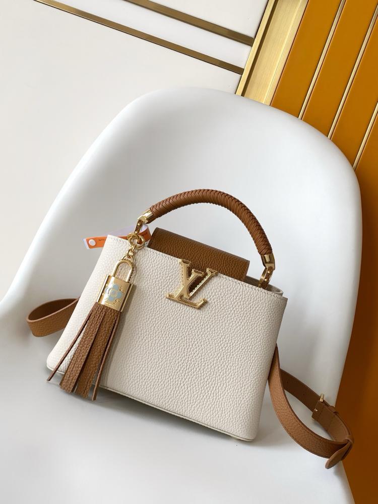 Louis Vuitton Capucines BB Braided Handle Leather Bag