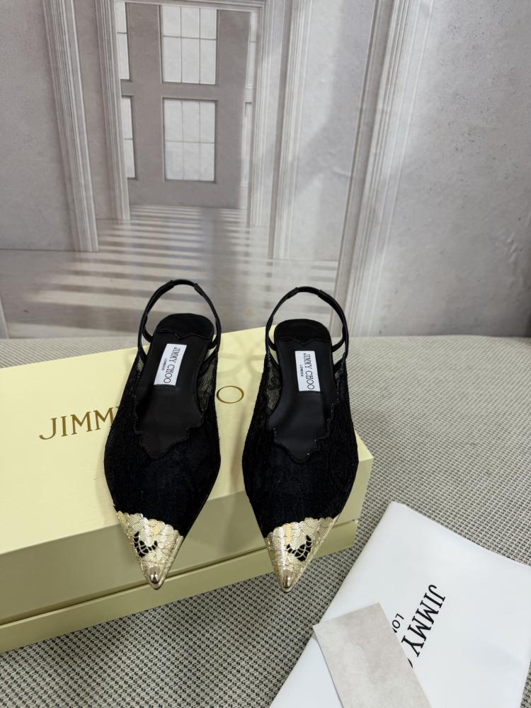 Jimmy Choo Embellished Pointed-Toe Flats 35-41
