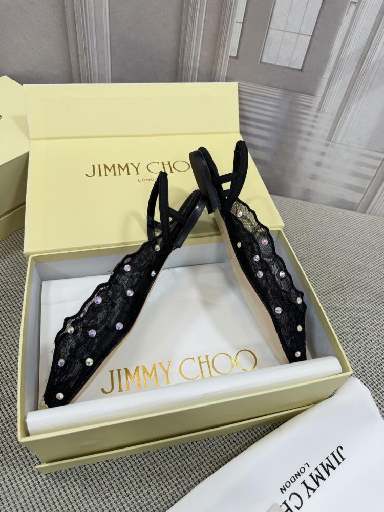Jimmy Choo Embellished Pointed-Toe Flats 35-41