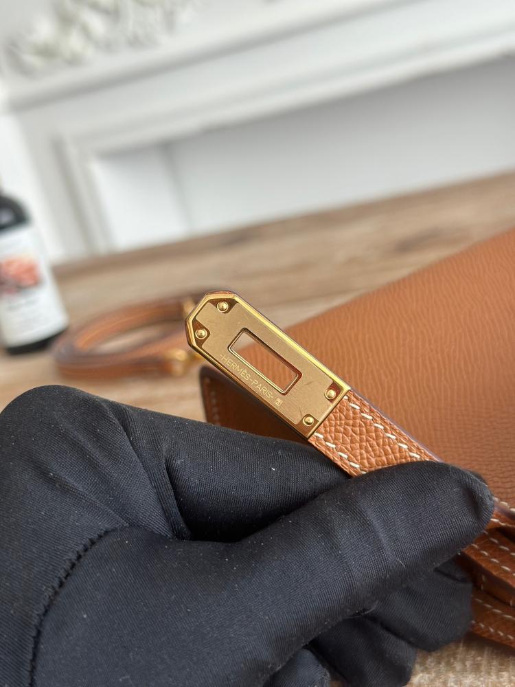 Hermes Mini Kelly II Bag 19cm - Caramel / Gold Hardware