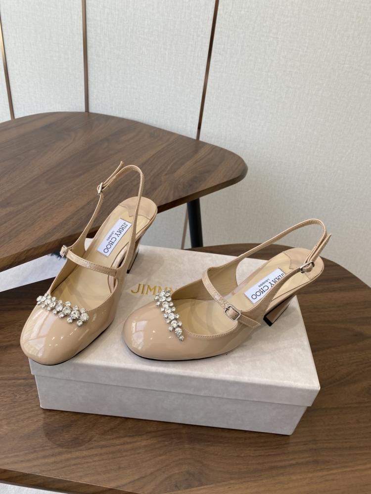 Jimmy Choo Crystal Embellished Block Heel Slingbacks 35-41