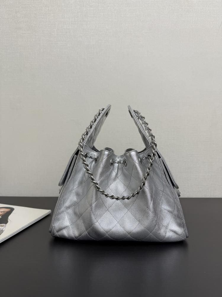 Chanel Quilted Drawstring Tote Bag
