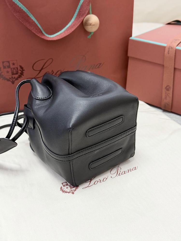Loro Piana Bale Softy Drawstring Bucket Bag