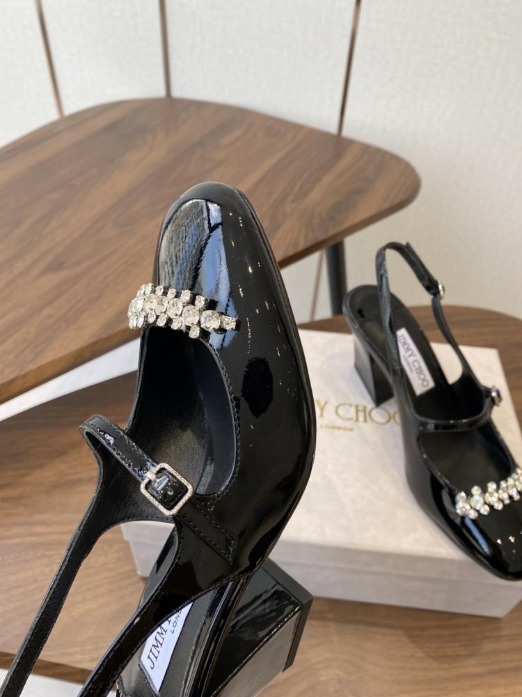 Jimmy Choo Crystal Embellished Block Heel Slingbacks 35-41