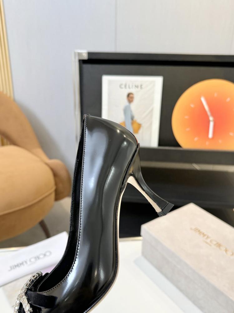 Jimmy Choo Crystal Bow Glossy Kitten Heels 35-41