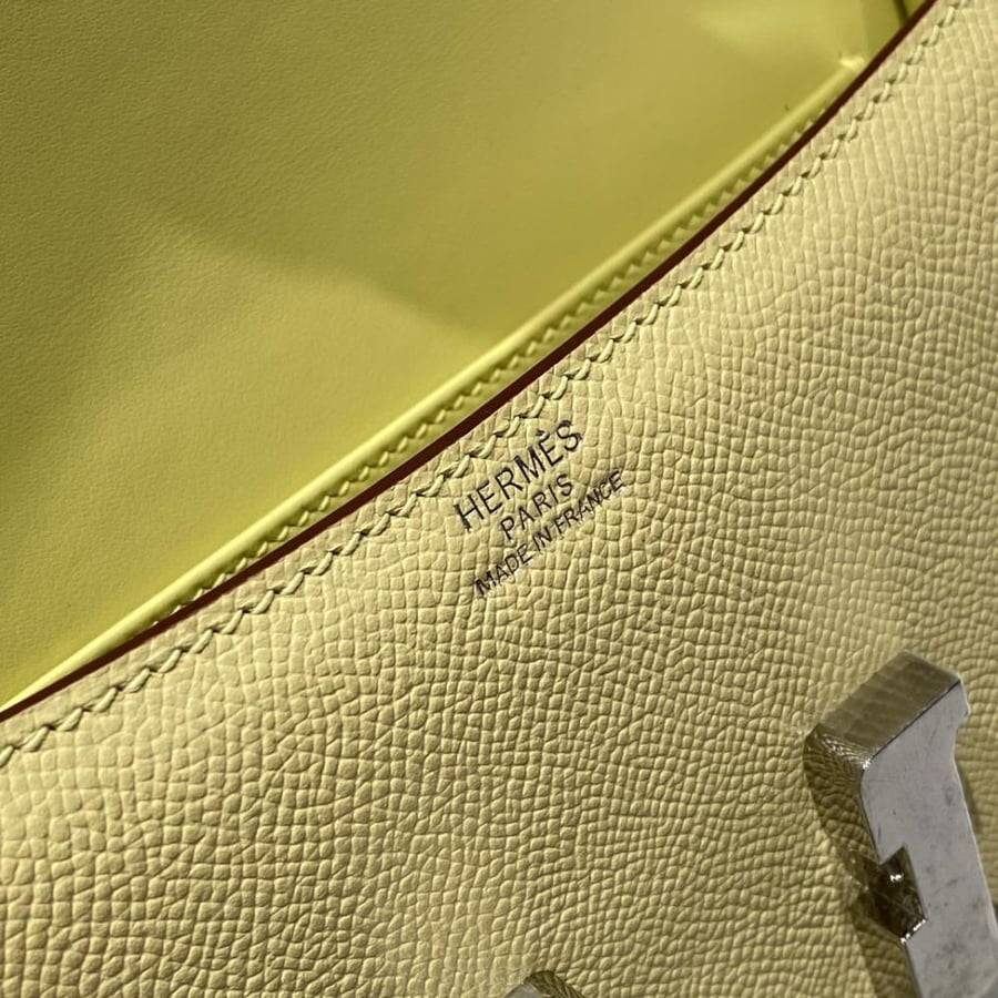 Hermes Constance Elan Bag 24cm - Butter Yellow / Silver Hardware