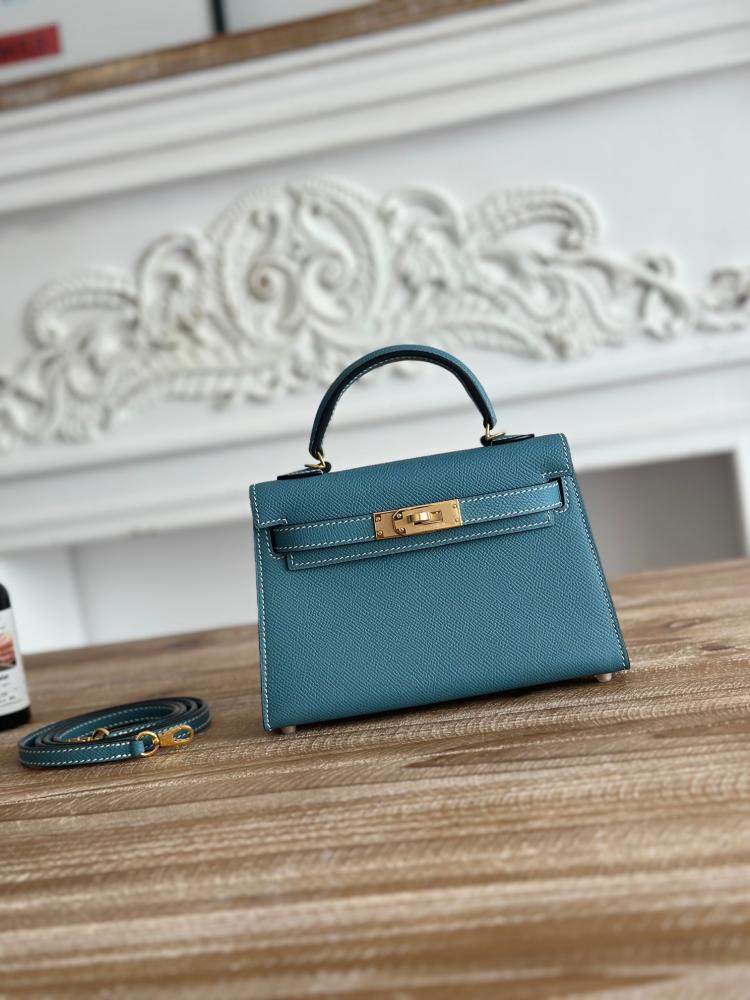 Hermes Mini Kelly II Bag 19cm - Blue Jean / Gold Hardware