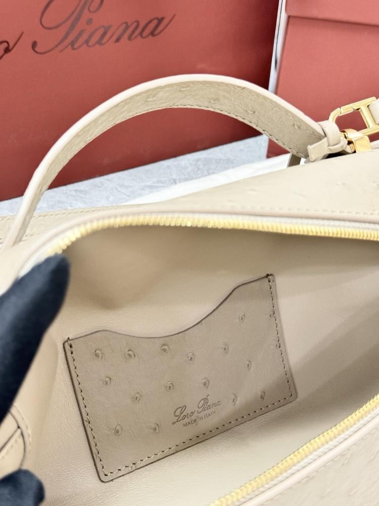 Loro Piana Smooth Leather Elongated Top Handle Bag