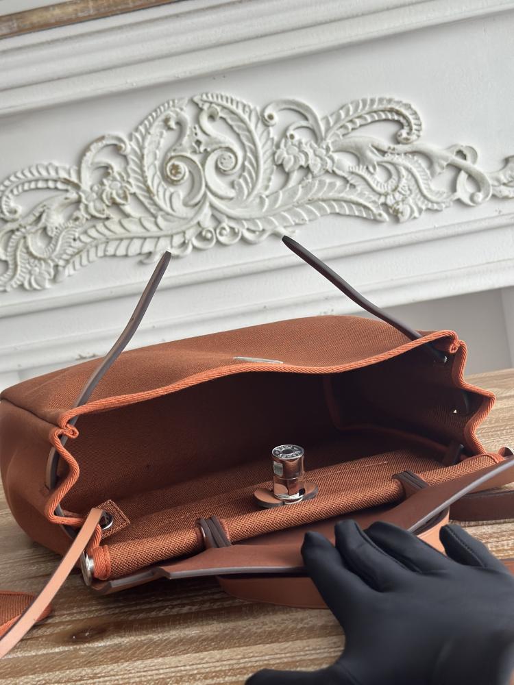 Hermes Herbag Zip Bag 31cm - Rust & Tan