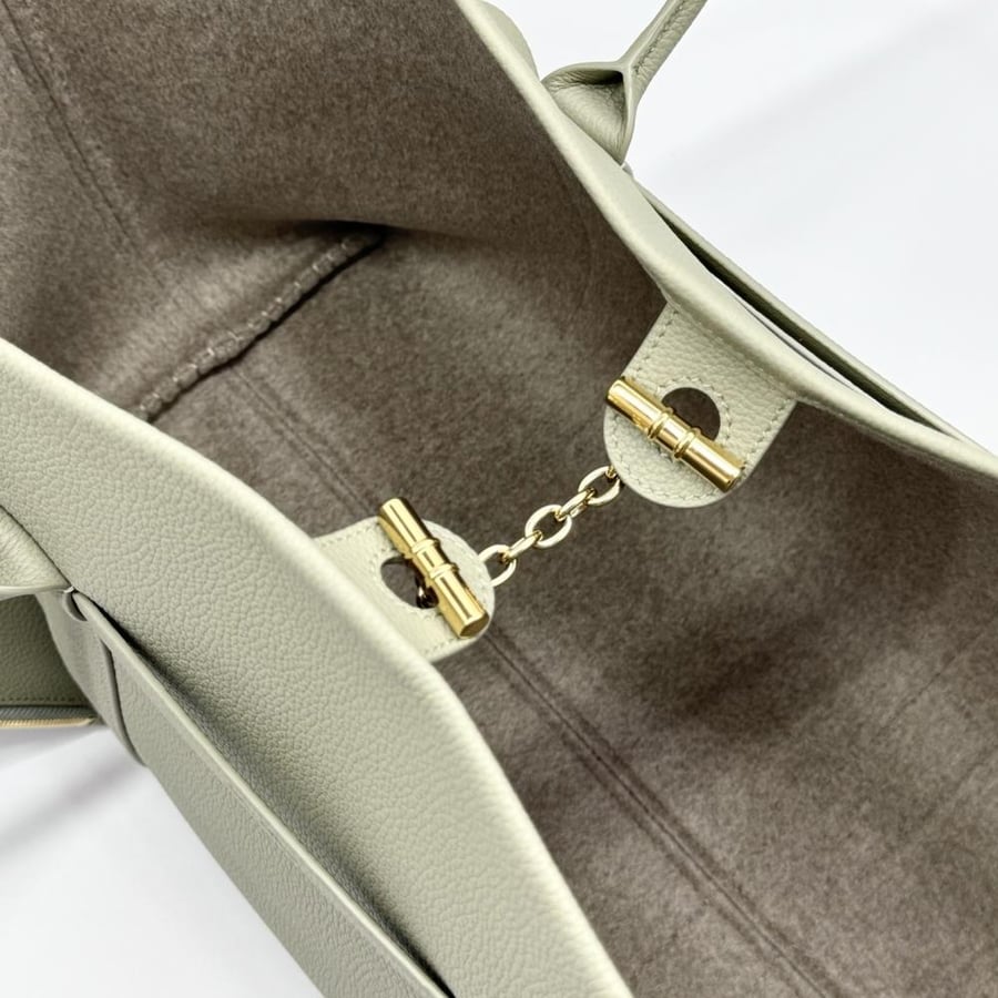 Loro Piana Large Grained Leather Tote Bag