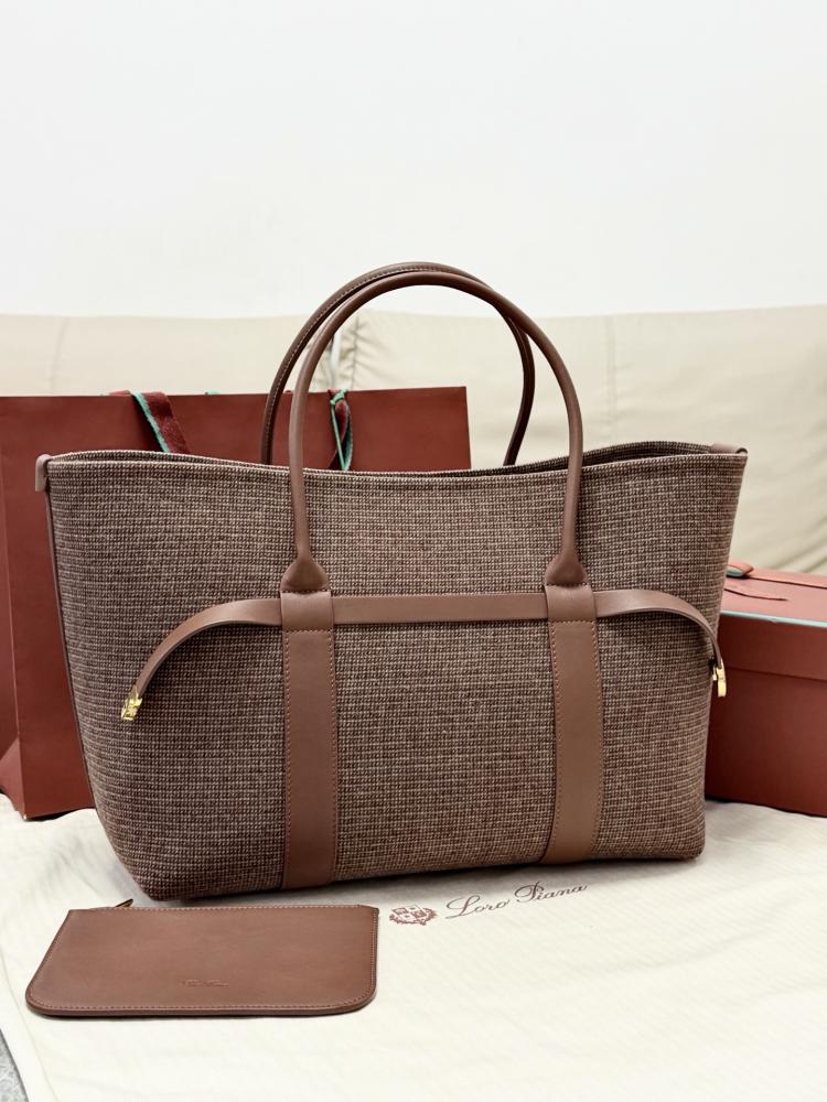 Loro Piana Large Grained Leather Tote Bag