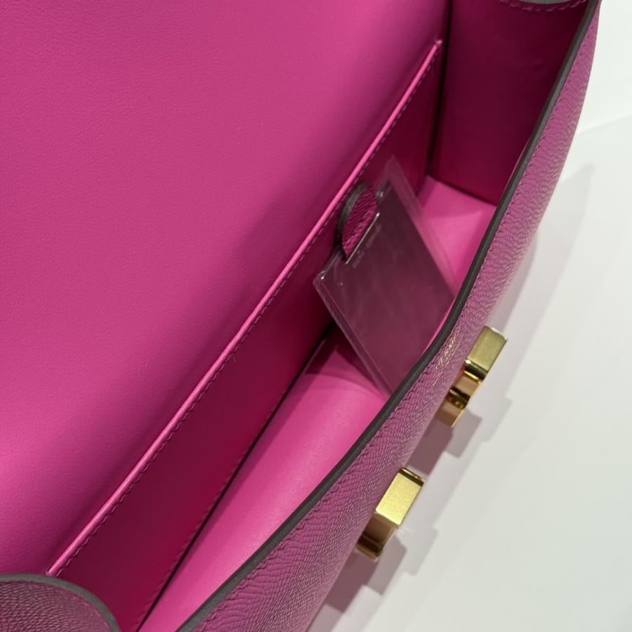 Hermes Constance Elan Bag 24cm - Magenta / Gold Hardware