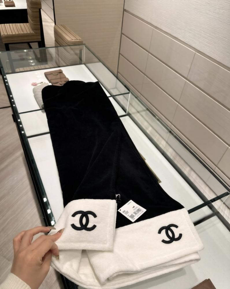 Chanel Terry Cotton Beach Bag Set with Pouch and Towel