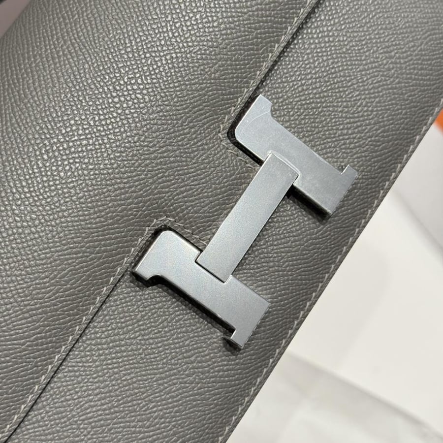 Hermes Constance Elan Bag 24cm - Graphite Grey / Silver Hardware