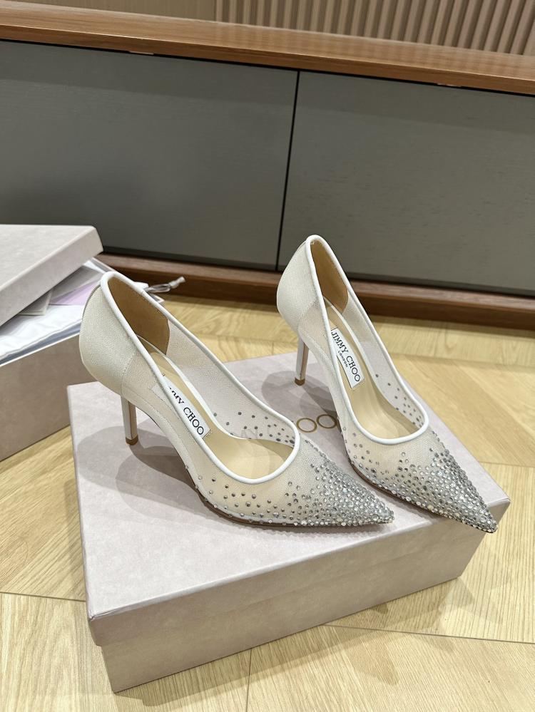 Jimmy Choo Crystal Embellished Mesh Pumps 35-41