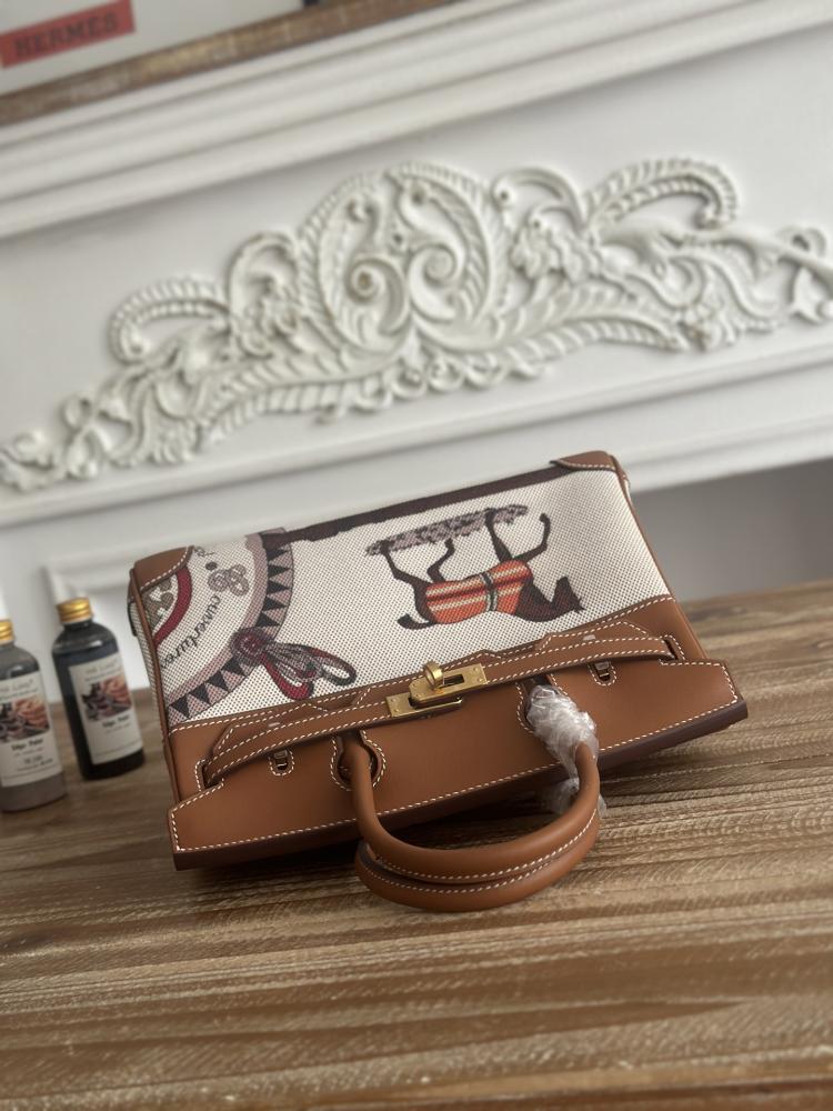 Hermes Birkin Bag 25/30cm - Gold & Ecru Horse Print
