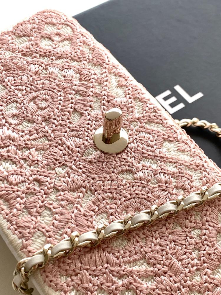 Chanel Embroidered Fabric Classic Flap Bag