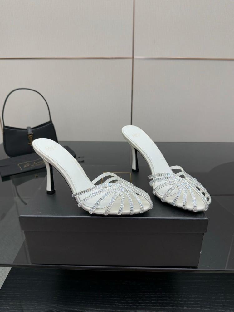Alevì Milano Crystal-Embellished Mule Sandals (9cm) 35-39