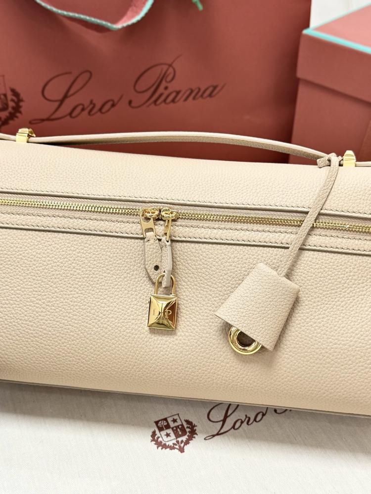 Loro Piana Elongated Extra Pocket Bag in Grained Leather