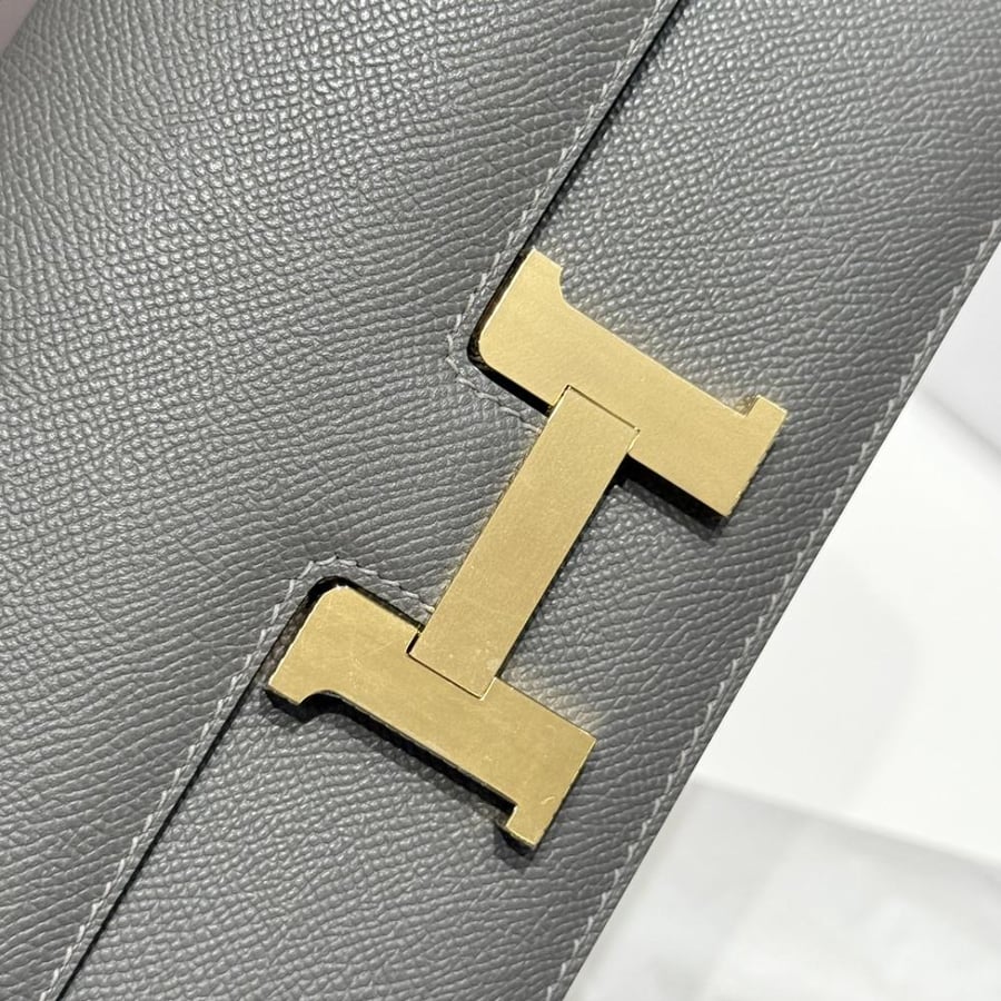 Hermes Constance Elan Bag 24cm - Graphite Grey / Gold Hardware
